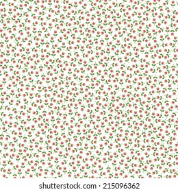 Abstract seamless background of small hand-painted flowers, arranged randomly . Vector pattern .