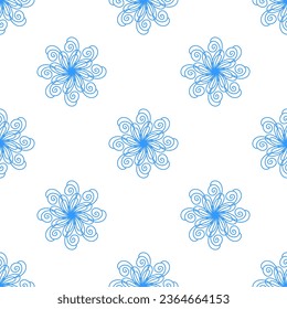 Abstract seamless background with snowflakes for textile, wallpaper, packaging, scrapbook, wrapping paper, web pages.