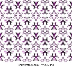 Abstract seamless background of snowflakes. vector illustration. purple gradient. Abstract seamless background of snowflakes. vector illustration. purple gradient.