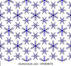Abstract seamless background of snowflakes. vector illustration. blue gradient.