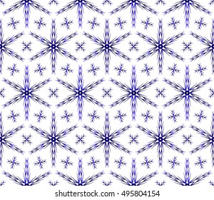 Abstract seamless background of snowflakes. vector illustration. blue gradient.