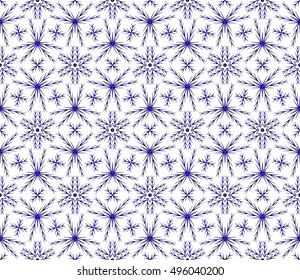 Abstract seamless background of snowflakes. vector illustration. blue gradient.