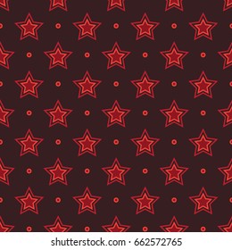 Abstract seamless background with stars and circles.