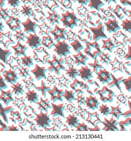Abstract seamless background with stars. Vector illustration. Template for design and decoration backgrounds, package, covers, textile.