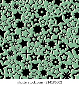 Abstract seamless background with stars. Vector illustration. Template for design and decoration backgrounds, package, covers, textile.