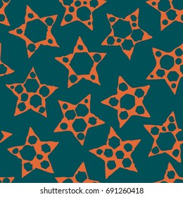 Abstract seamless background with stars. Vector
