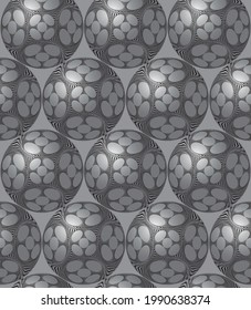 Abstract Seamless background with Striped Spheres. Vector illustration