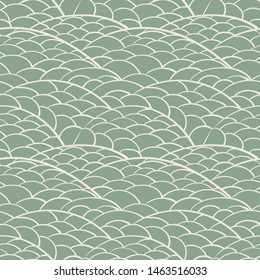 Abstract seamless background. Stylized green hills in pastel colors.