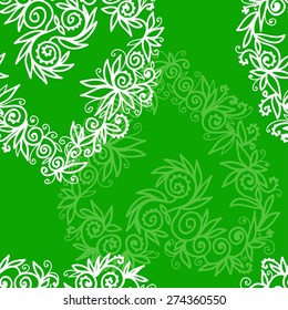 Abstract seamless background with stylized hearts, vector illustration.