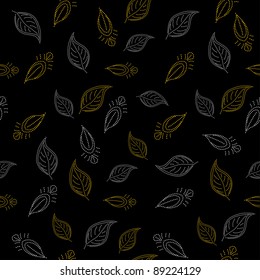 Abstract seamless background, with a symbolical leaves. Vector