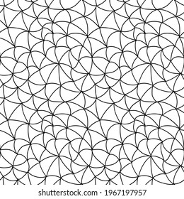 Abstract seamless background with thin black lines like a spider web. White background with a pattern of intersecting lines. Hand-drawn. Doodle style