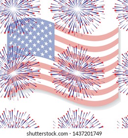 Abstract seamless background with USA flag pattern 4