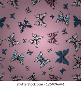 Abstract seamless background. Vector butterflies pattern. Perfect for wallpapers, web page backgrounds, surface textures, textile. Pictures in white, purple, neutral colors witg tropical butterflies.