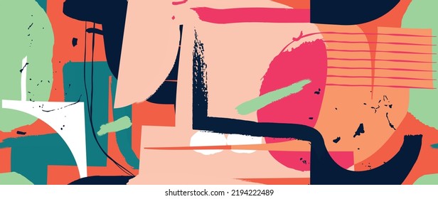 Resumen de vector de fondo sin fisuras. Papel pintado de acuarela colorido con formas orgánicas, textura de pincel. Diseño de patrones impecable para tapicería, estampado, cubierta, tela, arte mural y decoración casera.