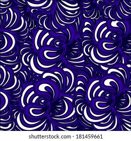 Abstract seamless background. Vector illustration with flowers. Hand drawn illustration.