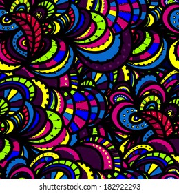 Abstract seamless background. Vector illustration. Hand drawn vector pattern. 