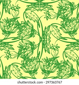 Abstract seamless background, vector illustration. Pattern with floral motifs.