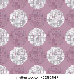 abstract seamless background - vector illustration. Circles of squares seamless pattern