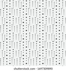 Abstract seamless background vector. Monochrome texture in peas. Small and more distorted circles. Graphic design of cover, wallpaper, poster, packaging.
