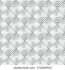 Abstract seamless background vector. Monochrome texture in peas. Small and more distorted circles. Graphic design of cover, wallpaper, poster, packaging.
