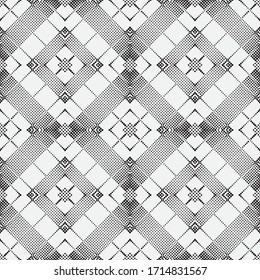 Abstract seamless background vector. Monochrome modern texture in peas. Small and more circles. Graphic design of cover, wallpaper, poster, packaging.