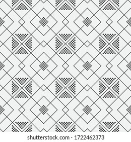 Abstract seamless background vector. Monochrome modern texture in peas. Small and more circles. Graphic design of cover, wallpaper, poster, packaging.
