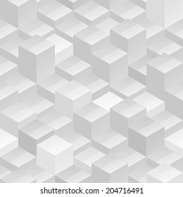 Abstract seamless background vector pattern texture made of white glossy blocks