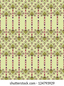 Abstract seamless background. Vintage pattern. Floral retro art deco texture. Seamless pattern with lightning ornament on beige background