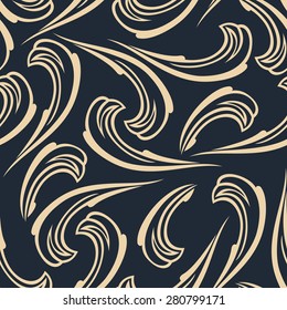 Abstract seamless background vintage. Vector pattern gold silk