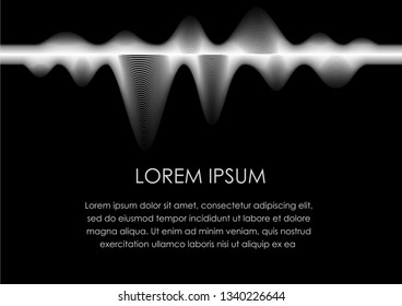 Abstract seamless background with wavy lines and text space, vector illustration. Horizontally repeatable.