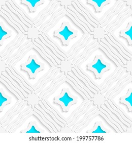 Abstract seamless background.  Wavy lines with blue and cut out of paper effect. 