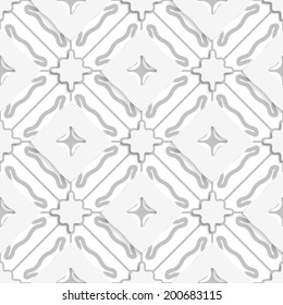 Abstract seamless background.  Wavy lines with gray layering and cut out of paper effect. 