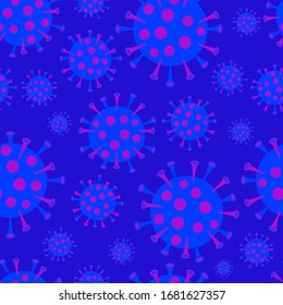Fondo abstracto sin fisuras con el coronavirus estilizado mundial covid 19