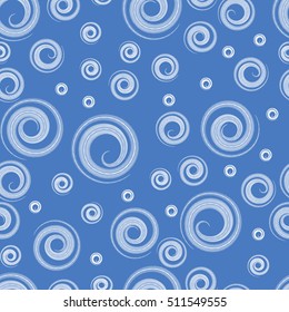 abstract seamless background for wrapping for Christmas and New year presents, curls of freeze on blue background