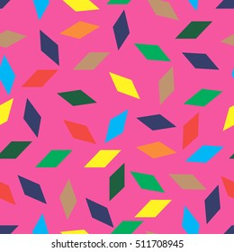 abstract seamless background for wrapping for Christmas and New year presents,colorful pieces of paper on pink background