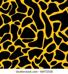 Abstract seamless background of yellow-black skin of animal. Vector illustration.