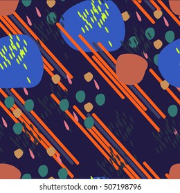 Abstract seamless backgrounds  memphis style. Universal cards, pastel colors. Retro design, fashion art. Geometric shapes pattern.