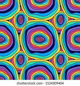 Abstract seamless background-vector illustration. Bright colored circles are drawn by hand.