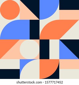 Abstract seamless bauhaus pattern. Geometry shape.