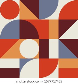 Abstract seamless bauhaus pattern. Geometry shape.