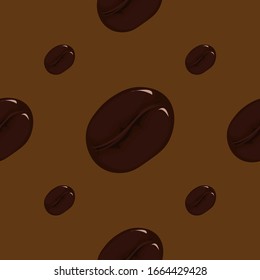 diseño de trama de trama de textura de alubias sin fisuras vectorial fondo marrón
