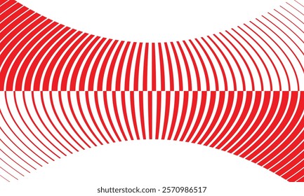 abstract seamless big to small red thin line squeeze pattern vector suitable for background.