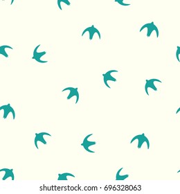 Abstract seamless bird pattern. Summer texture - marine theme.