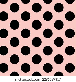 arte abstracto de patrón de puntos de polka grande negro sin costuras.