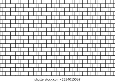 abstract seamless black brick line with white transparent background pattern.