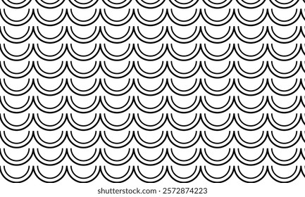 abstract seamless black fish scale pattern art suitable for background.