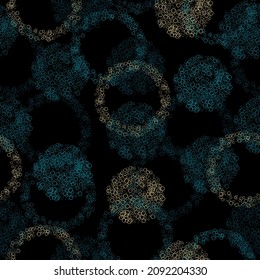 Abstract seamless black grunge pattern with colorful circles (EPS 10 vector) Vector illustration.