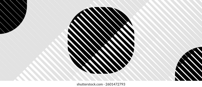 Abstract seamless black lines. Vector abstract background.