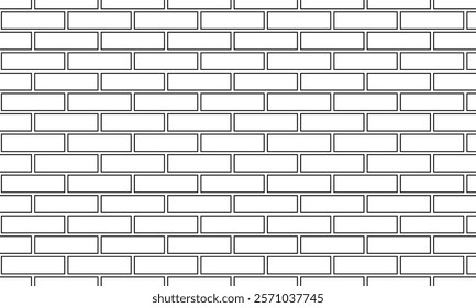 abstract seamless black outline brick pattern suitable for background.