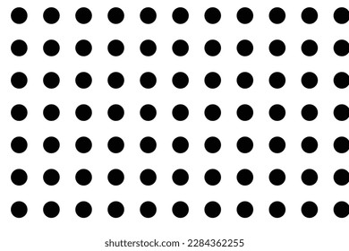 abstract seamless black repeat polka dot pattern with white transparent bg.